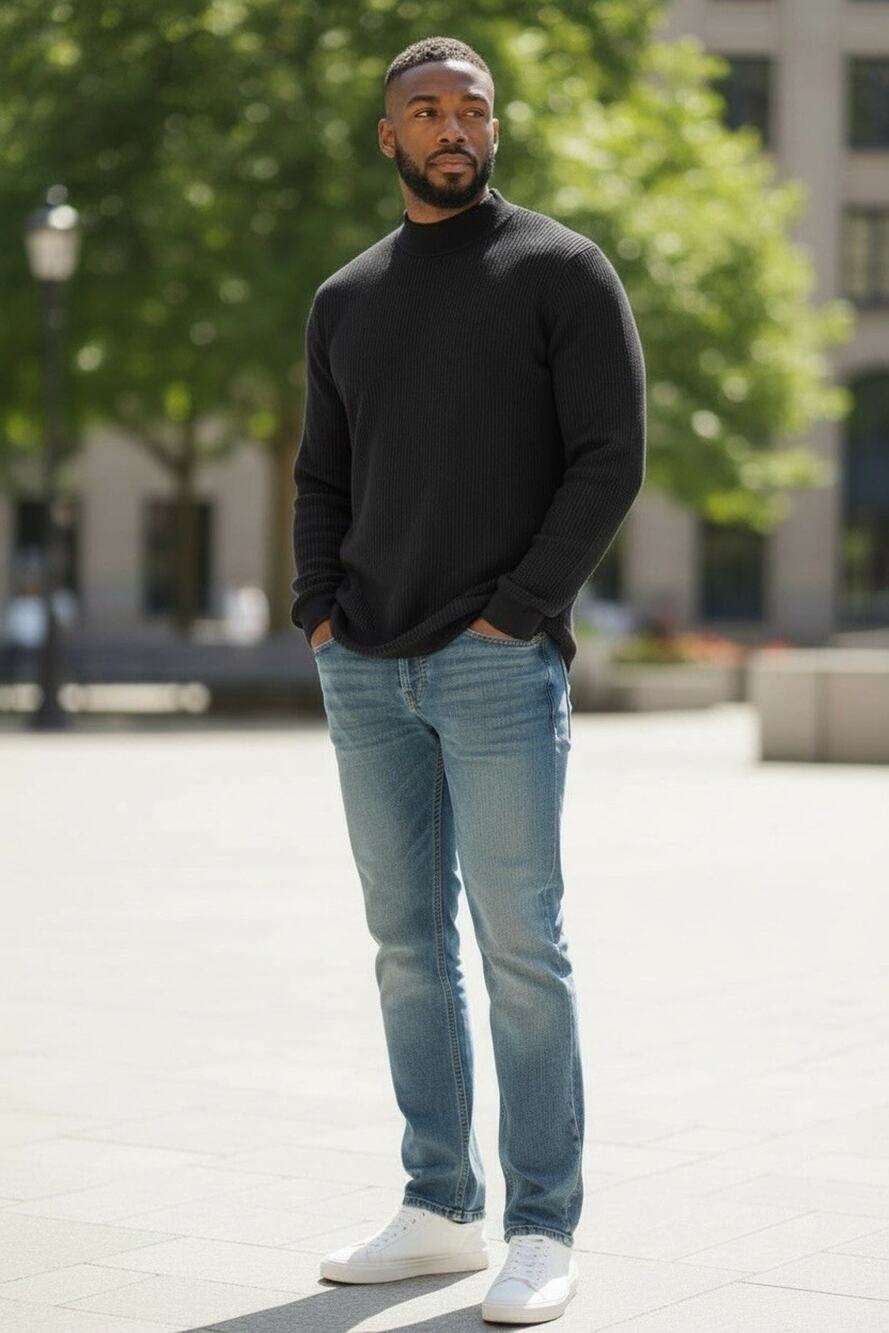 ASOS Topman Men's Gray Mock Neck Knit Sweater XL NWT